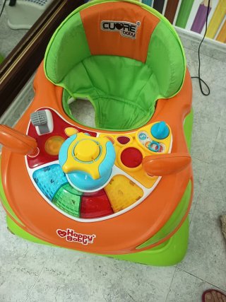 Andador bebé Happy Baby naranja y verde
