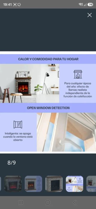 Chimenea Eléctrica Kalestein imitación fuego