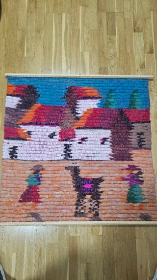 Tapiz Andino artesanal de Lana 96x92 cm