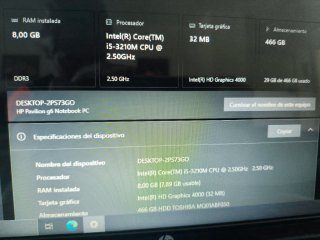 Portátil HP i5 8GB Batería nueva a estrenar
