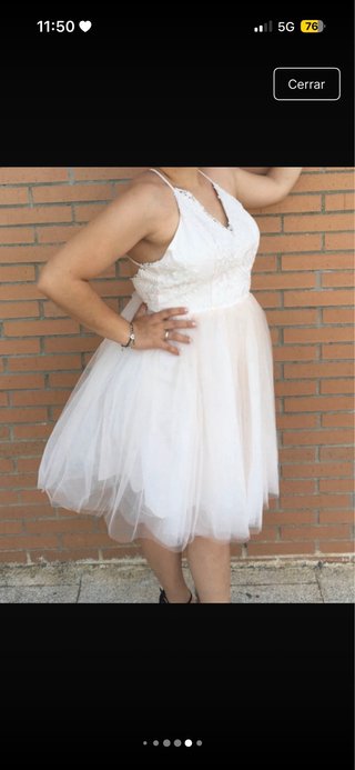 Vestido Chi Chi London Beige/Blanco