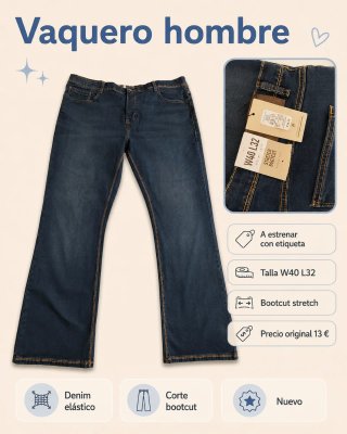 Vaquero hombre bootcut stretch W40 L32
