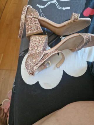 Zapatos Bershka tacón grueso glitter
