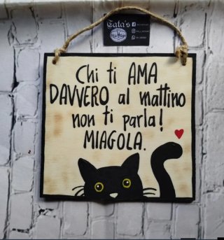 Quadro gatto in legno