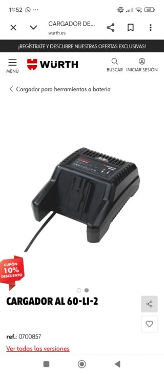 Cargador Wurth AL 60-LI-2