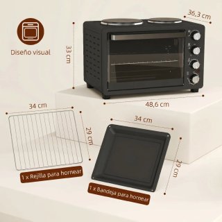 Horno Eléctrico Sobremesa 28L con Placas