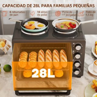 Horno Eléctrico Sobremesa 28L con Placas