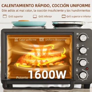 Horno Eléctrico Sobremesa 28L con Placas