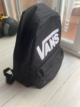 Mochila Vans Negra Logo Blanco