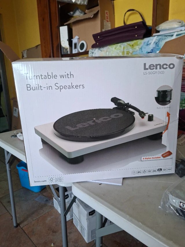 Tocadiscos Lenco Blanco y Gris