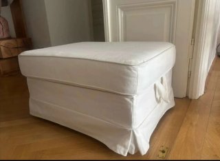 Puff EKTORP IKEA beige con almacenaje
