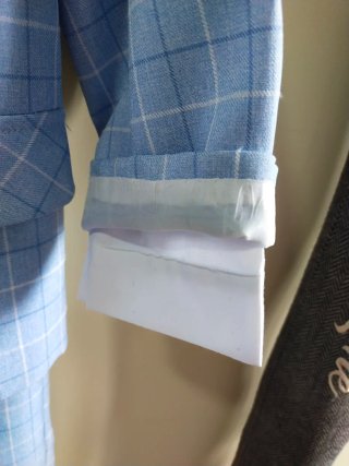 Traje de cuadros azul para niño SOLO UN USO