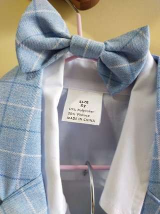 Traje de cuadros azul para niño SOLO UN USO