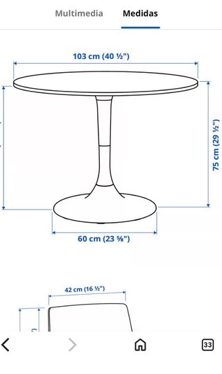 Mesa redonda blanca + 4 sillas transparentes
