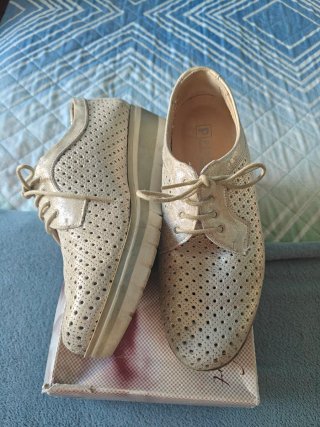 Zapatos zuecos Pitillos Mujer Talla 38 Dorados