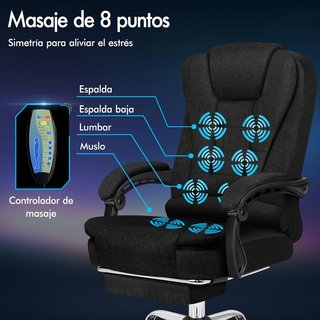Sedia da ufficio Alfordson nera con massaggio
