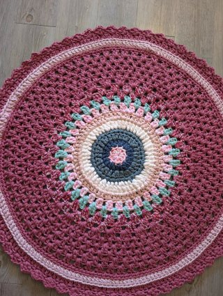 Alfombra circular de crochet/ganchillo 100 cm