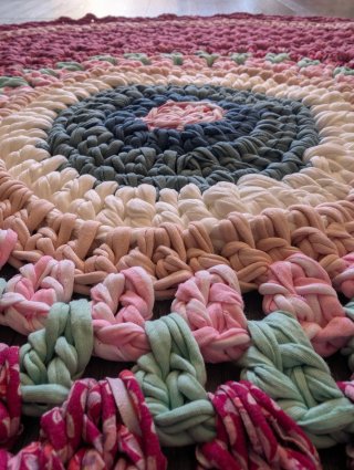 Alfombra circular de crochet/ganchillo 100 cm
