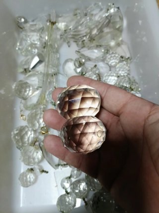 Lote lágrimas cristal y accesorios lámparas