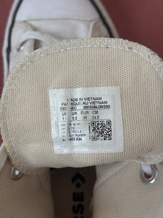 Converse Chuck Taylor Talla 38 Blancas