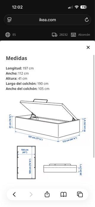 Canapé 105cm tapizado blanco