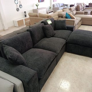 Sofá Chaise Longue Modular Gris Oscuro