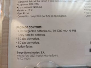 Adaptador Pilas AA a C/D Energy Sistem
