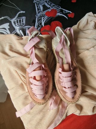Zapatos Zandalias Rosas con Lazos