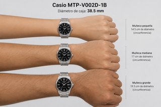 Reloj Casio Quartz Carátula Negra 38.5mm