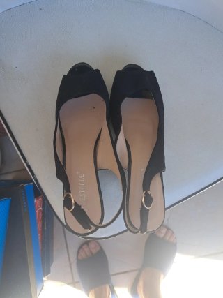 Zapatos tacón negros ante T39