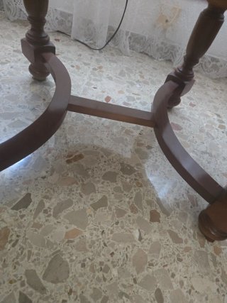 Tavolo ausiliario in legno e marmo