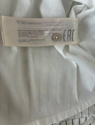 Vestido blanco con rayas negras verano manga corta