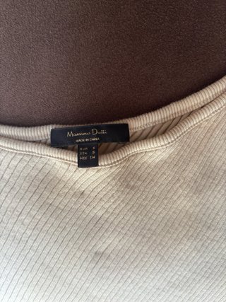 Top asimétrico Massimo Dutti beige Talla S
