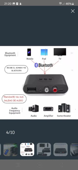 Receptor Bluetooth NFC Adaptador Audio