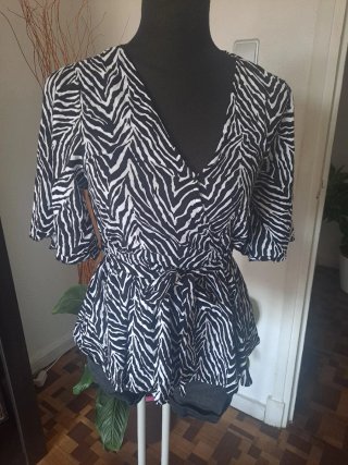 Camisa cebra manga corta