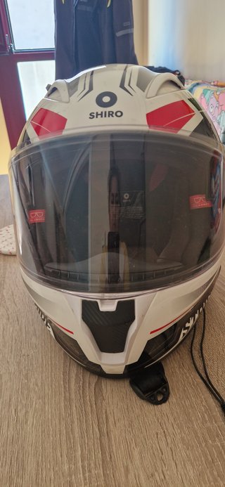 Casco Moto Unisex Blanco/Rojo/Negro
