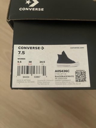 Zapatillas Converse Negras y Plateadas Brillo