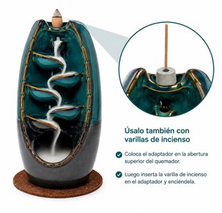 Quemador de incienso en cascada de cerámica