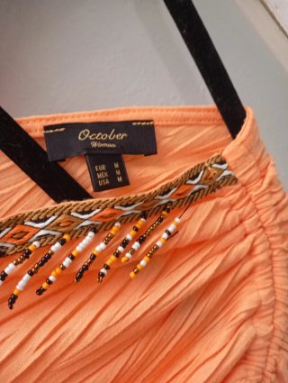 Camiseta October Naranja con Cuentas