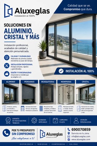 Aluminio Aluxeglas Instalación 100%