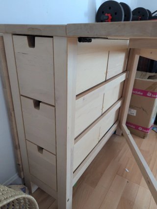Mesa abatible madera con cajones