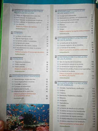 Biología y geología, ciencias, Bachillerato 1