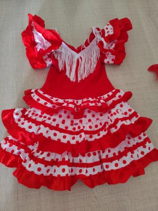 Disfraz Sevillana Bebé + Zapatos + Peineta
