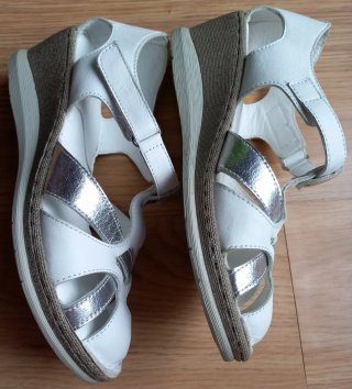 Sandalias Manlisa Piel Plataforma Blanca