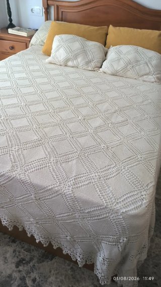 Colcha ganchillo cama 135 cm