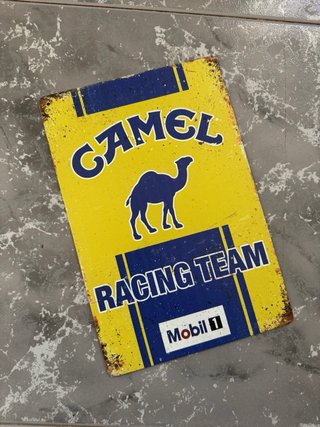 Placa metalica logo Camel Racing Team vintage