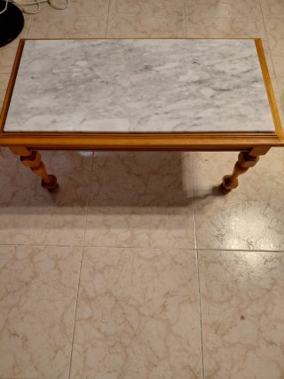 Mesa de salón mármol y madera Solo entrega en mano