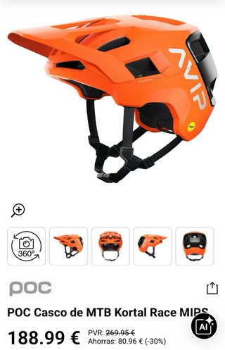 Casco POC Kortal Race MIPS Talla M Naranja