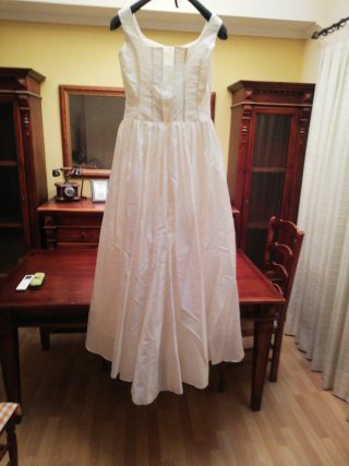 Vestido Novia Seda Salvaje Hecho a Mano
