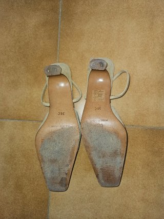 Sandálias Jota Efe beige de piel